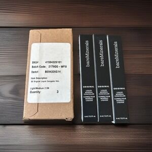 Bare Minerals Liquid Mineral Original Concealer Shade Light Med 2.5 N Lot Of‎ 3